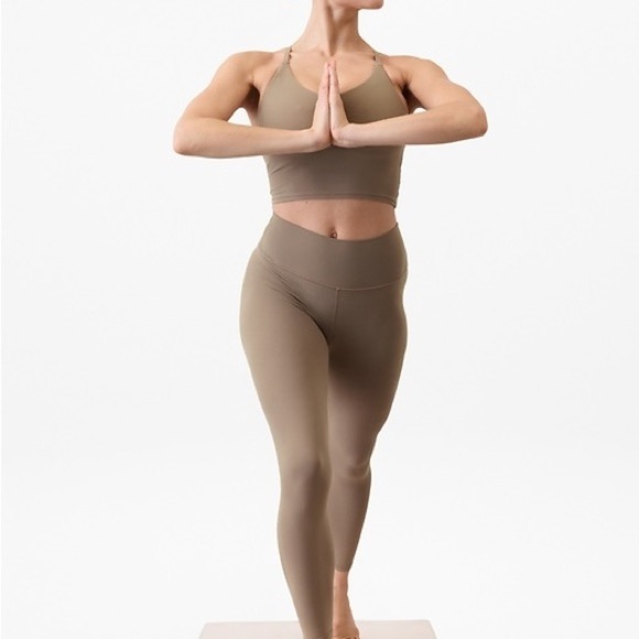 Athleta Transcend 7/8 Tight Leggings Taupe Beige Women’s XL NWT High Rise - Picture 3 of 7